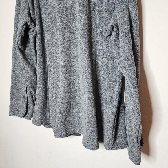 Eddie Bauer grey soft fleece long sleeve button down shirt. Men's size T2XL. - Picture 6 of 14